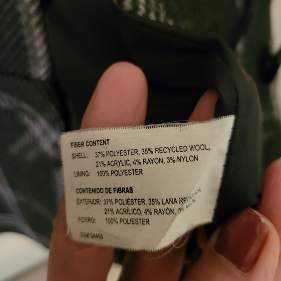 Esprit Gray Plaid Peacoat - Picture 4 of 8